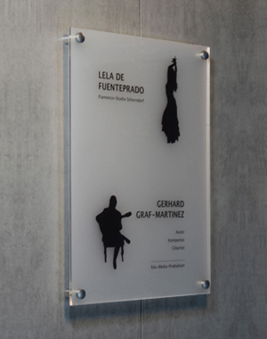 Firmenschild satiniert fr Flamenco-Studio